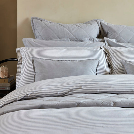 Christy "Lerwick Stripe" Duvet Cover Sets in Silver