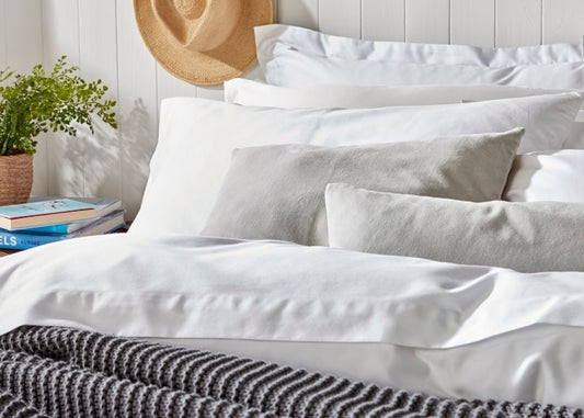 Christy "400 TC Sateen" Plain Dyed Sheets in Colour White