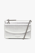 Jasper Conran "Francine" Leather Chain Clutch in Silver