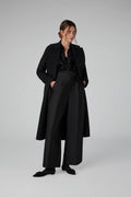 Jasper Conran "Geraldine" Wool Blend Long Coat in Black