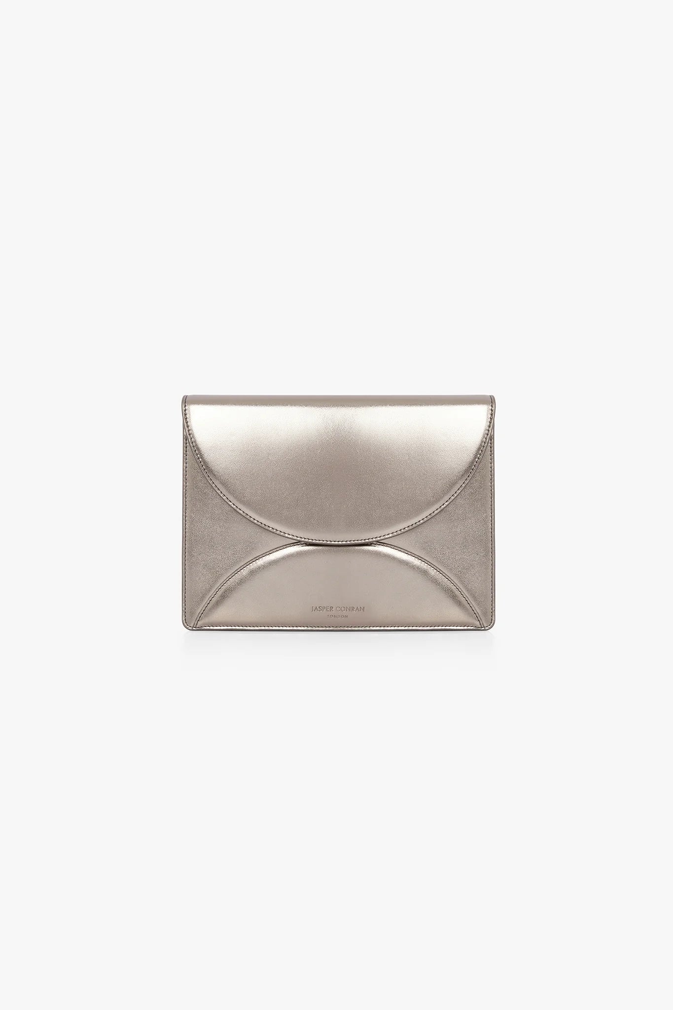 Jasper Conran "Gabriella" Leather Clutch Bag in Silver