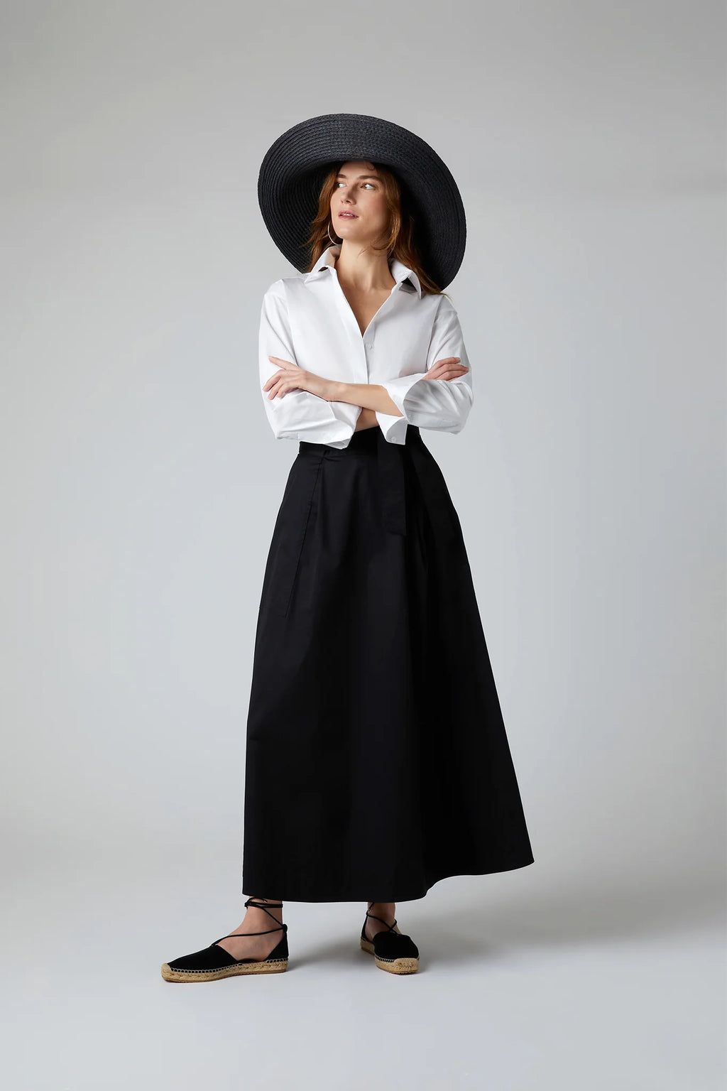 Jasper Conran "Fran" Button Through Cotton Shirt in White