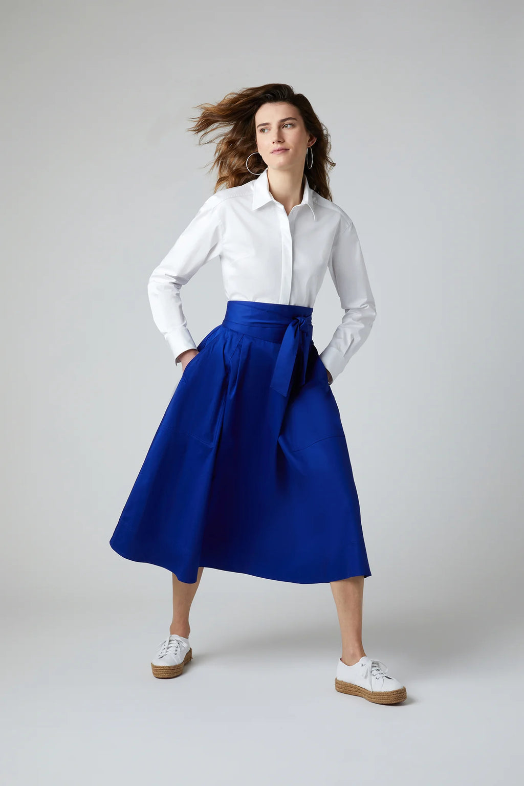 Jasper Conran "Fiona" Full Skirt in Blue