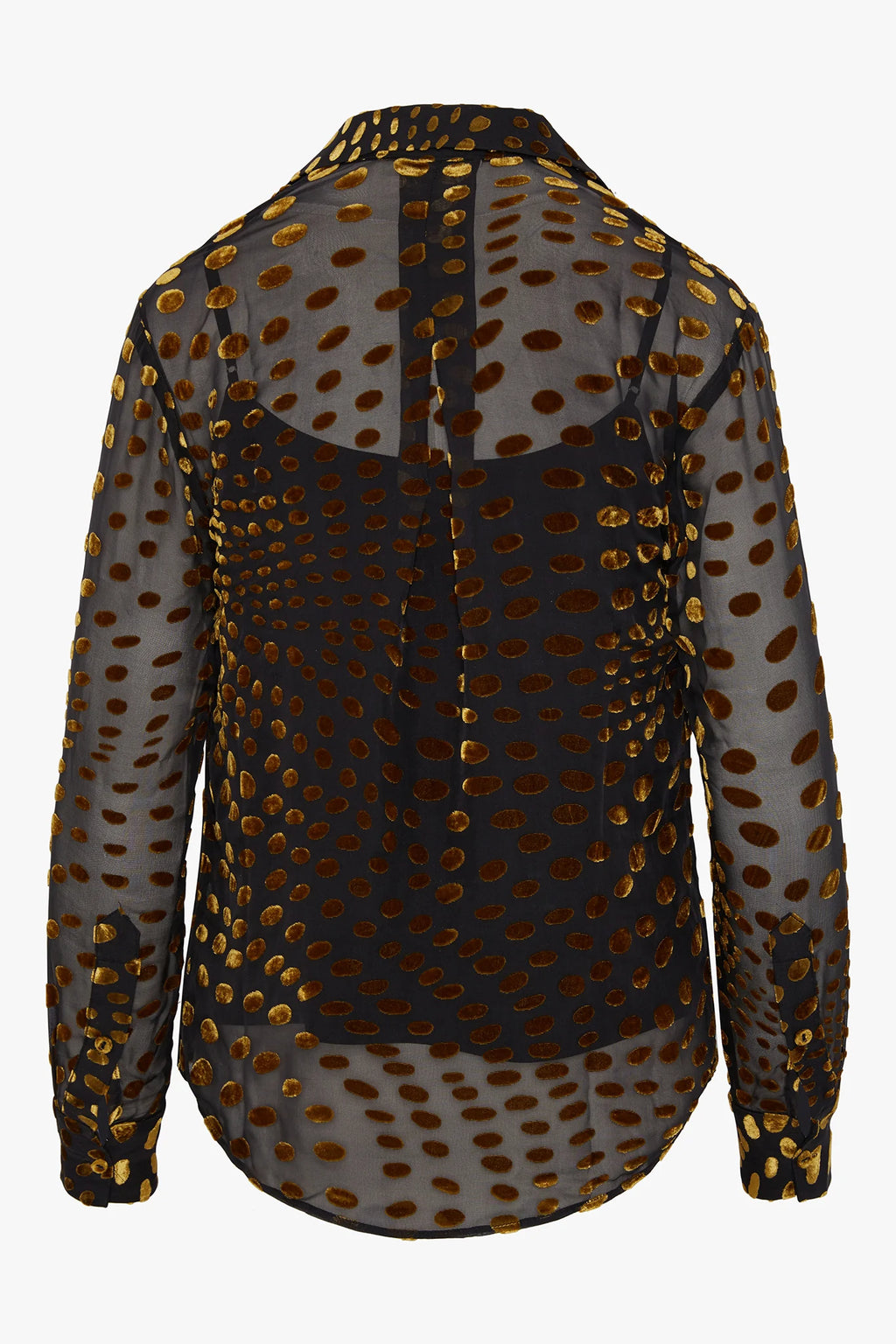 Jasper Conran "Idalia" Velvet Burn Out Shirt in Gold Spot