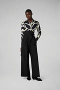 Gail Silk Twill Printed Shirt in Black