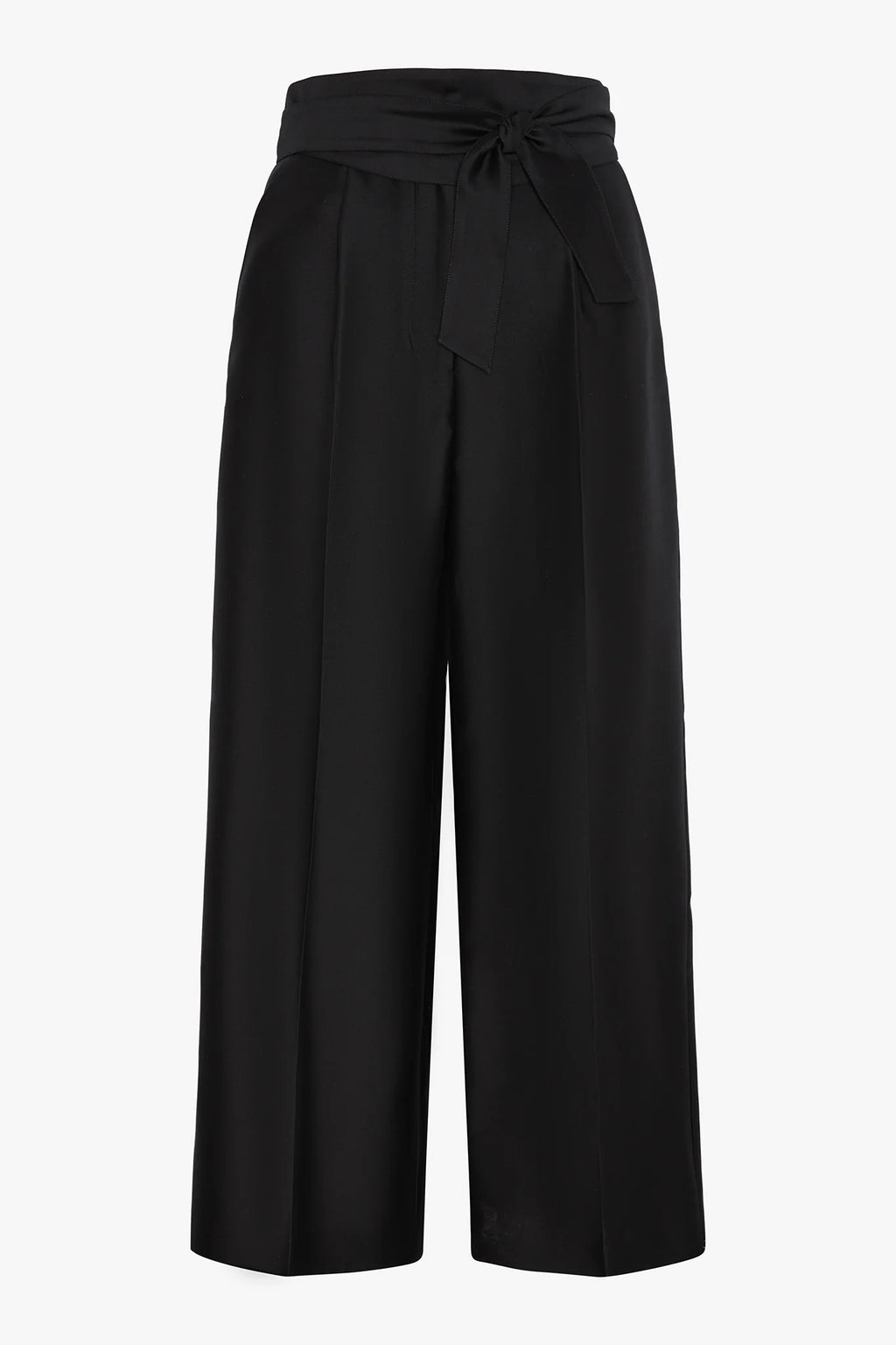 Jasper Conran "Imogen" Wool Silk Wide Leg Trousers in Black
