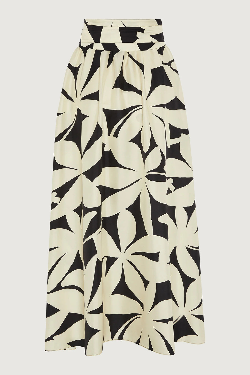 Jasper Conran "Gail" Silk Twill Printed Maxi Skirt in Champagne