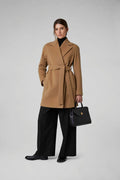 Jasper Conran "Geraldine" Wool Blend Mid Length Coat in Camel