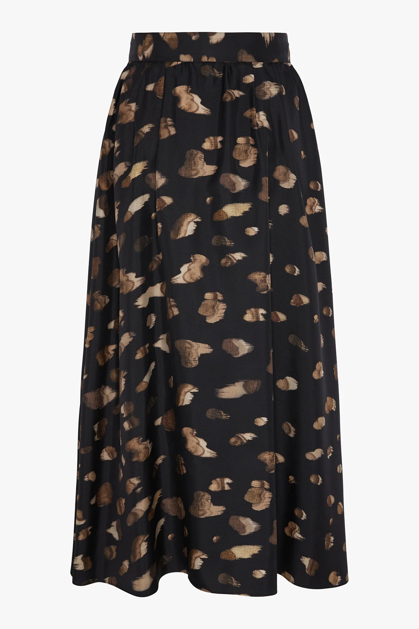 Jasper Conran "Isabella" Silk Twill Printed Maxi Skirt in Brown