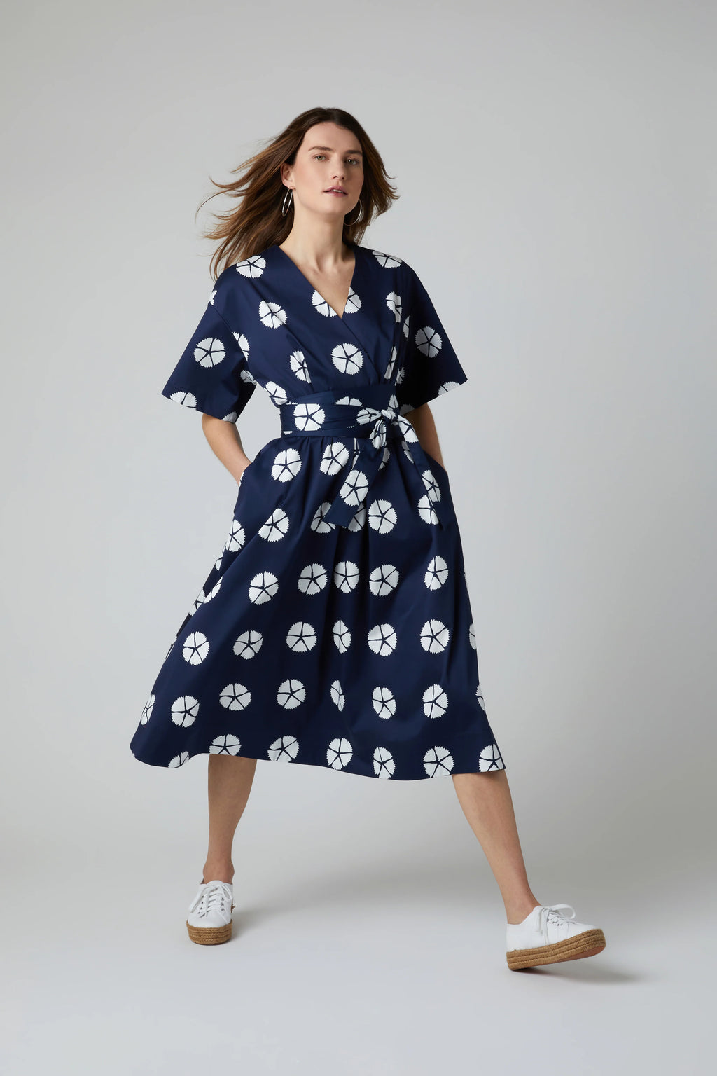 Jasper Conran "Betsy" Kimono Dress in Navy