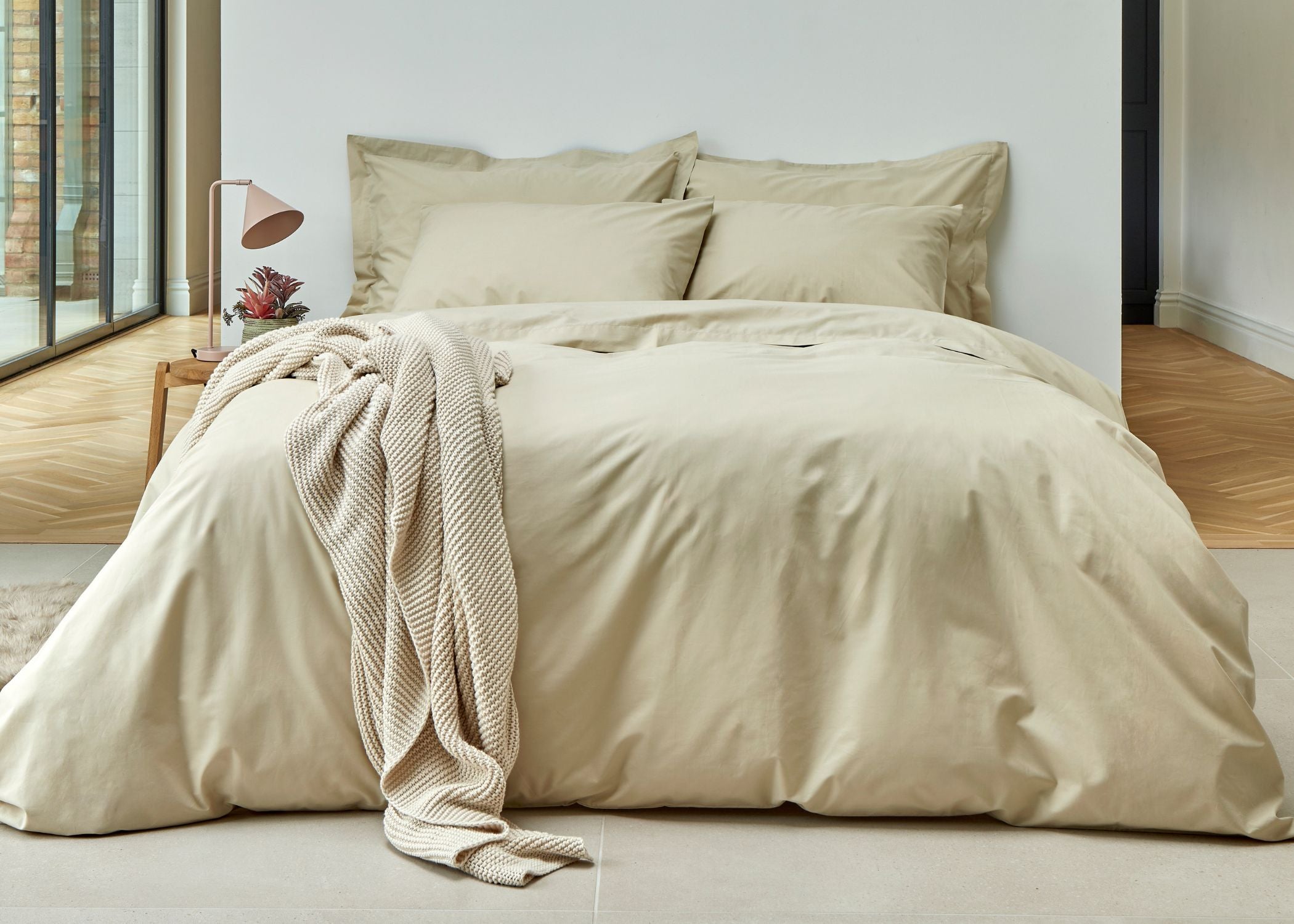 Christy "200TC Organic" Plain Dyed Sheets & Duvet Covers in Hazelnut
