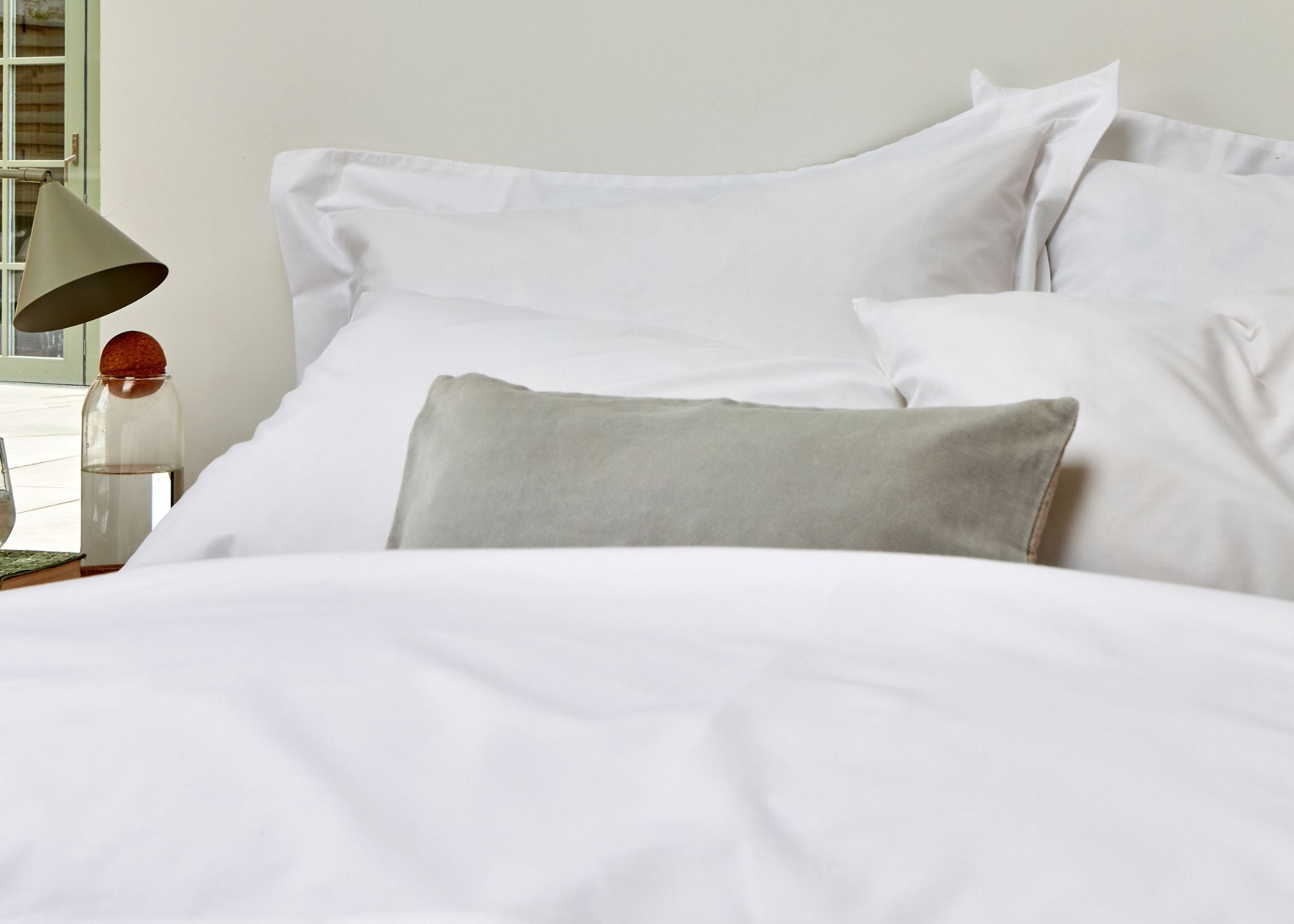 Christy "200TC Organic" Plain Dyed Sheets & Duvet Covers in White