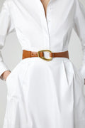 Jasper Conran "Bee" Leather Belt in Tan