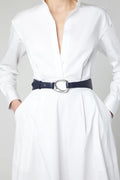Jasper Conran "Bee" Leather Belt in Navy