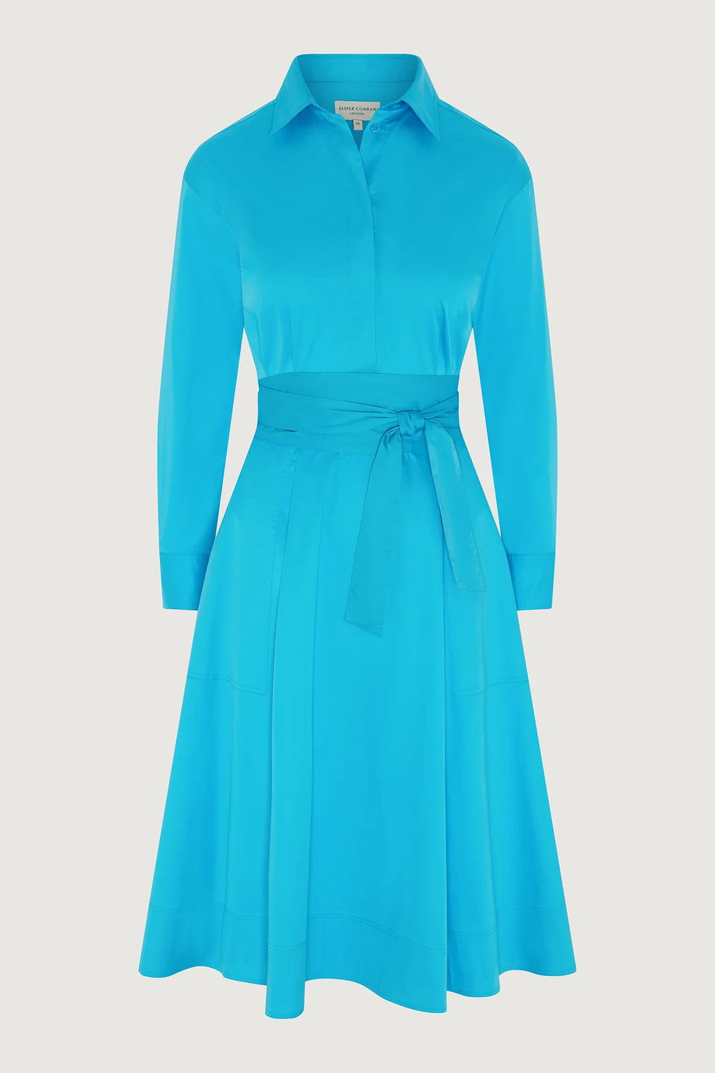 Jasper Conran "Blythe" Full Skirt Shirt Dress in Turquoise