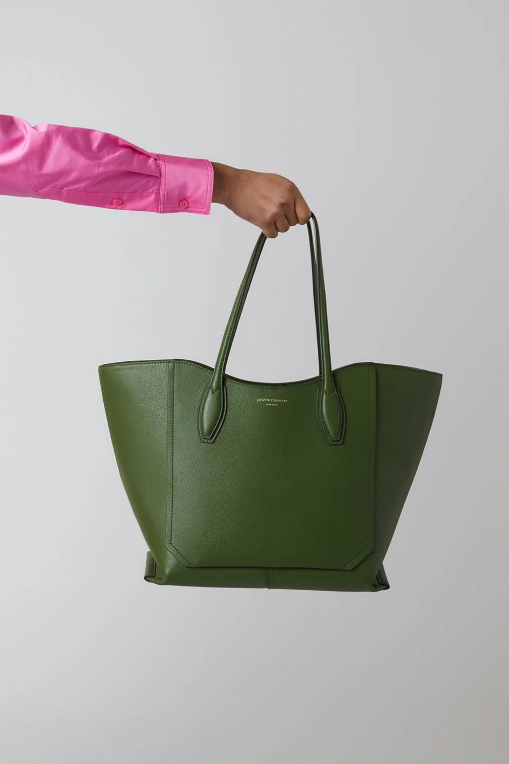 Jasper Conran "Bryn" Leather Tote Bag in Green