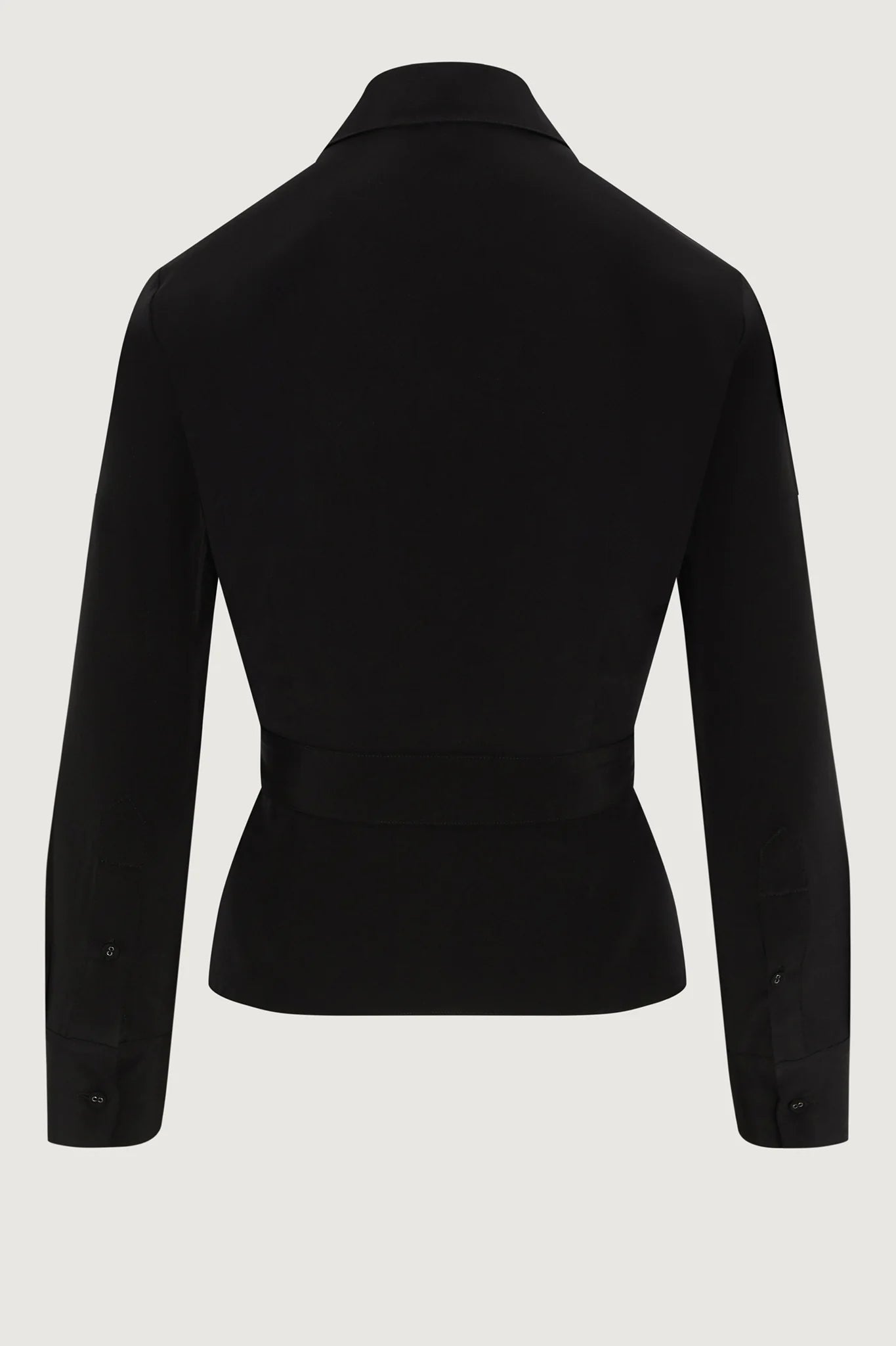 Jasper Conran "Genevieve" Silk Wrap Shirt in Black