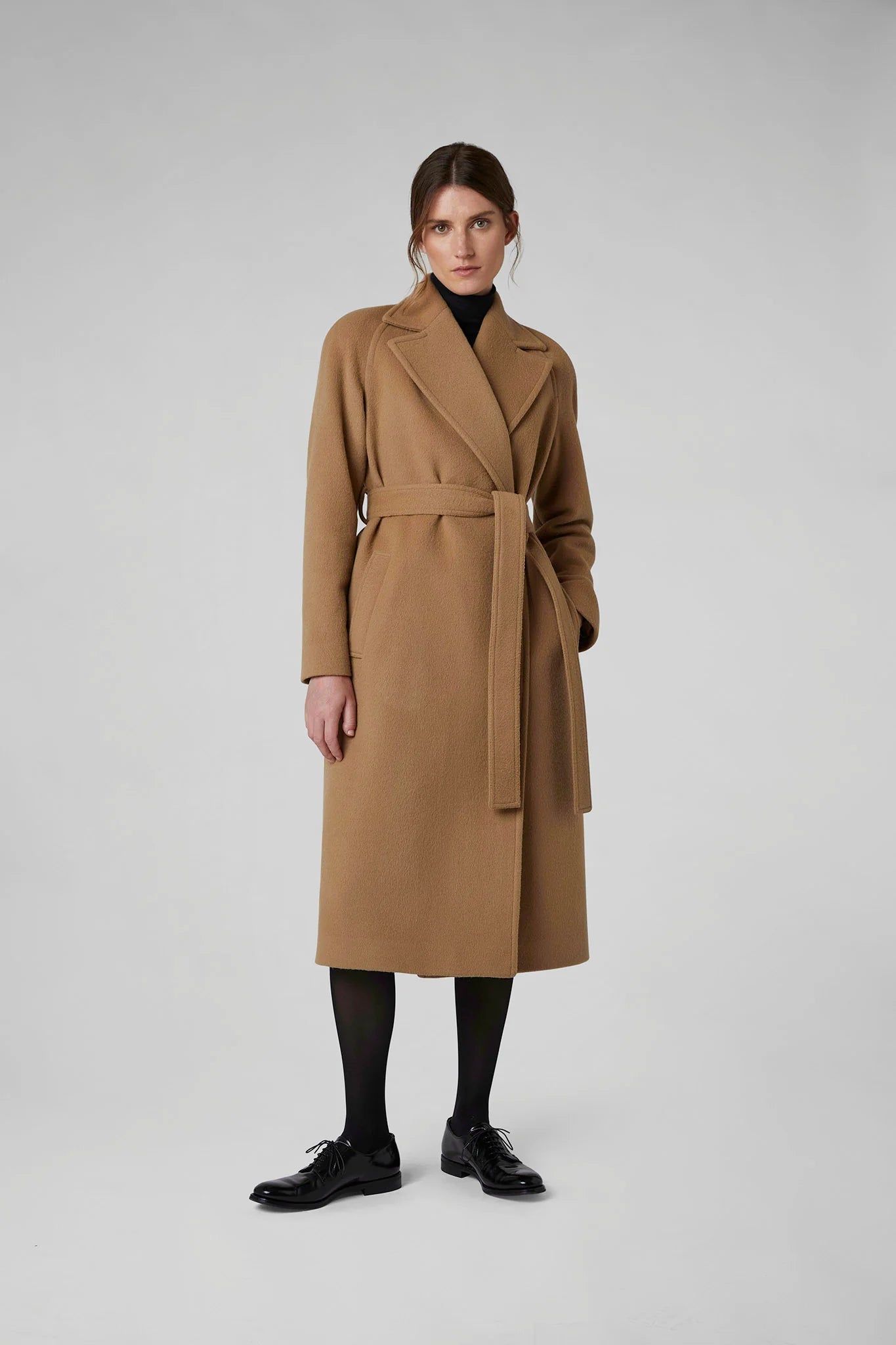 Jasper Conran "Geraldine" Wool Blend Long Coat in Camel
