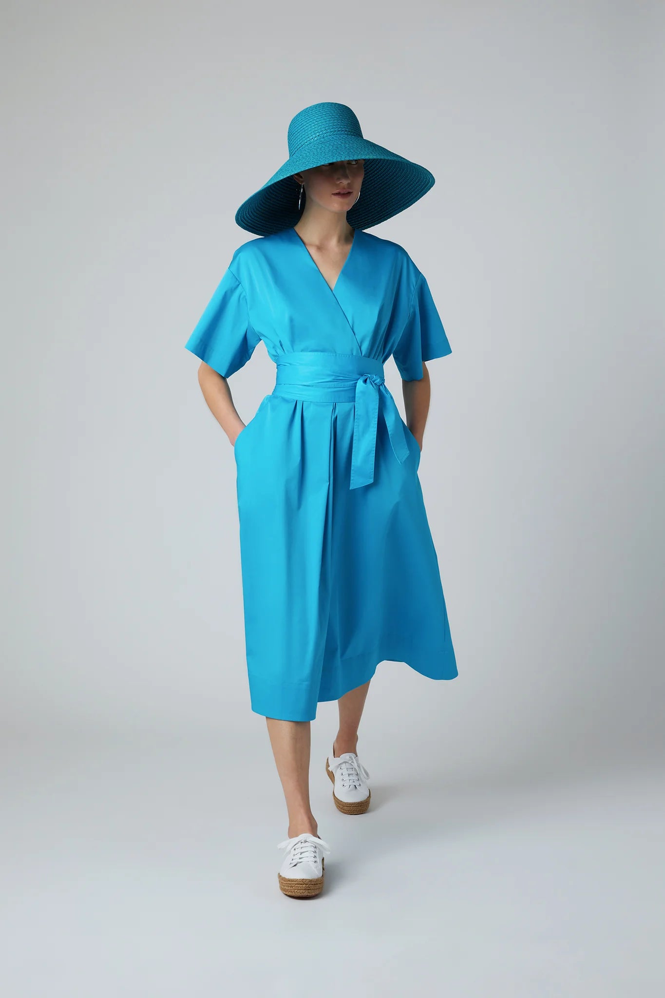 Jasper Conran "Betsy" Kimono Dress in Turquoise