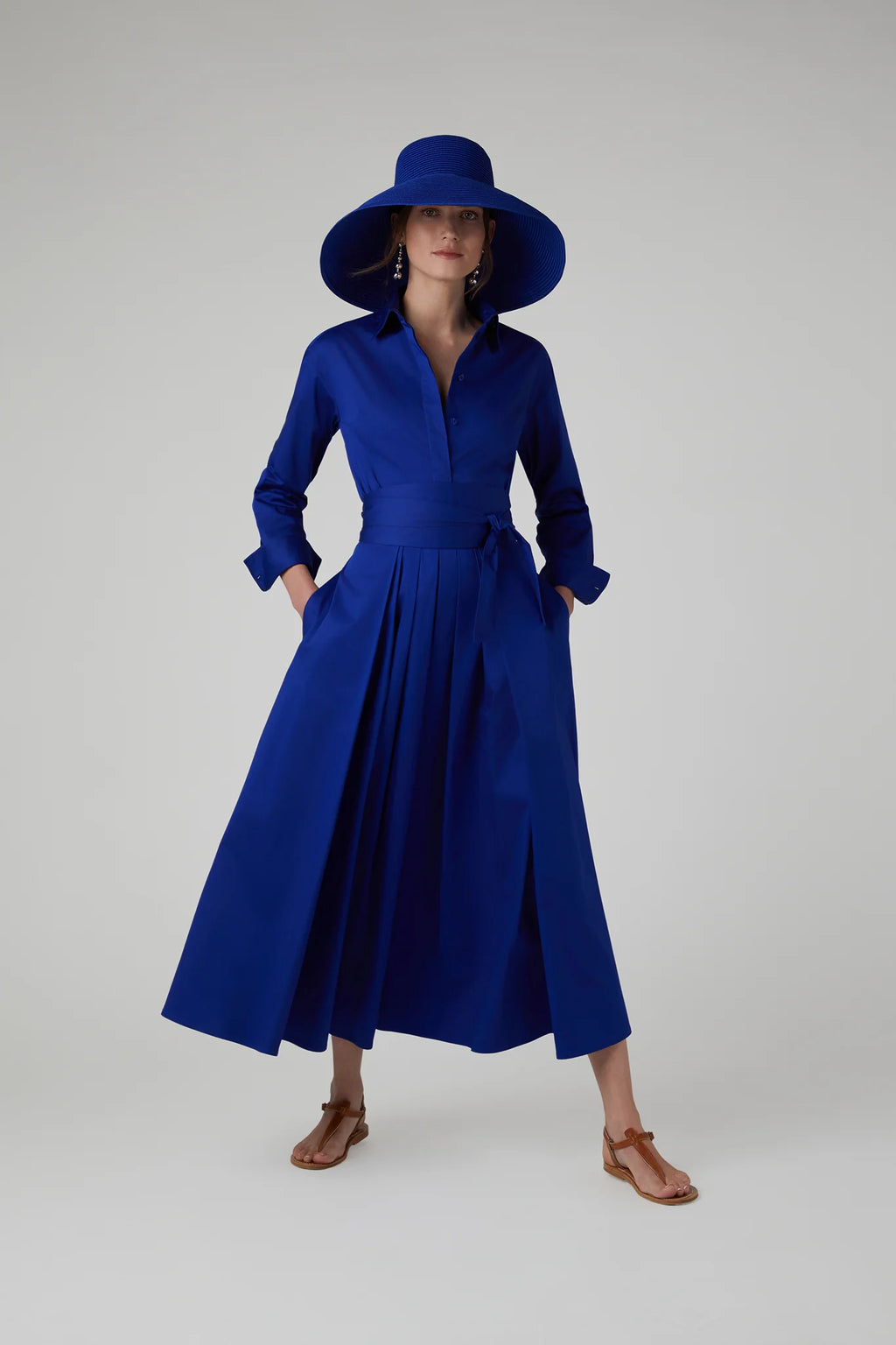 Jasper Conran "Henrietta" Inverted Pleat Skirt in Blue