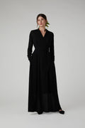 Jasper Conran "Hester" Georgette Maxi Wrap Dress in Black