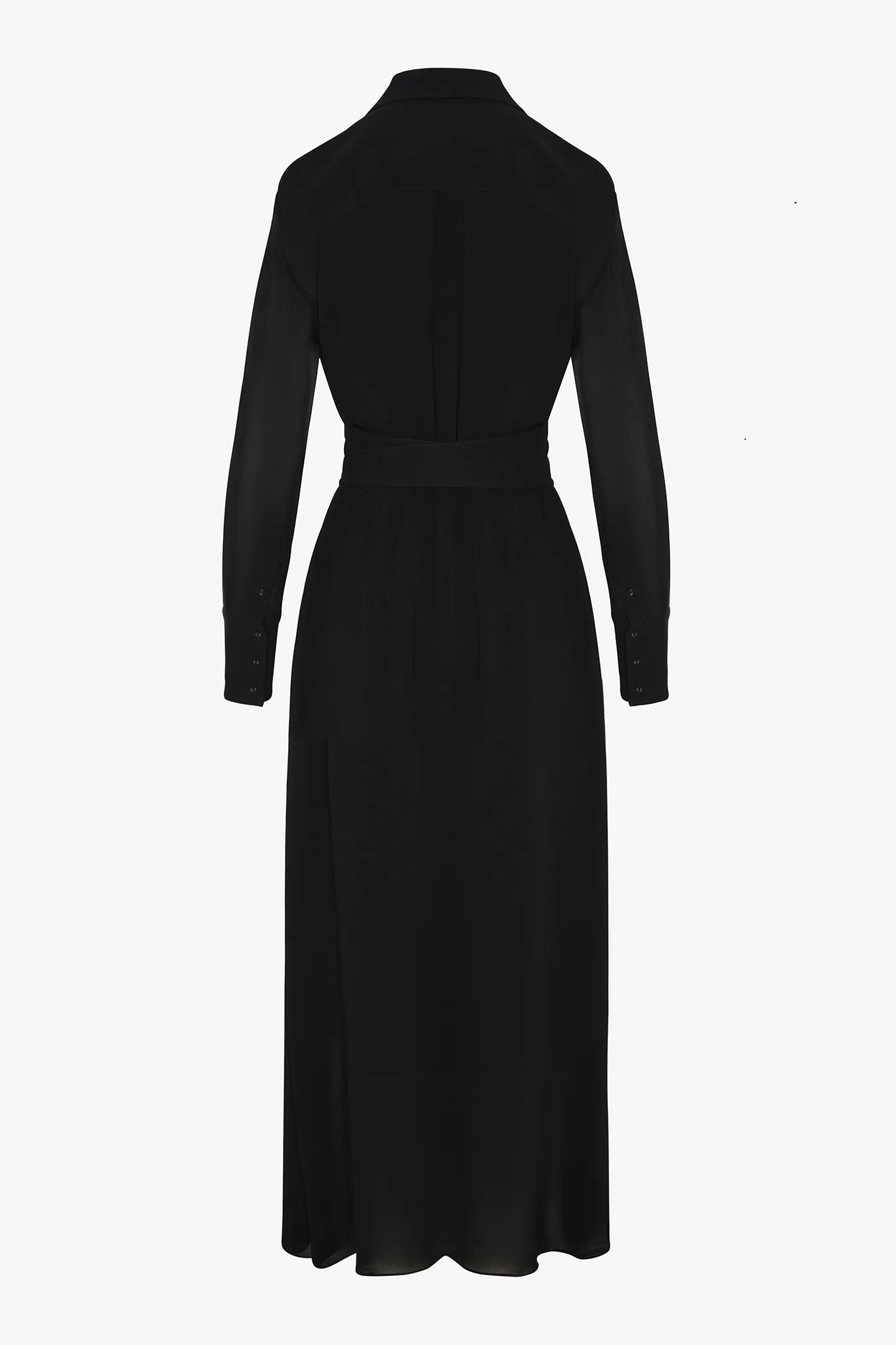 Jasper Conran "Hester" Georgette Maxi Wrap Dress in Black