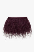 Jasper Conran "Inez" Ostrich Feather Clutch Bag in Berry