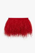Jasper Conran "Inez" Ostrich Feather Clutch Bag in Red
