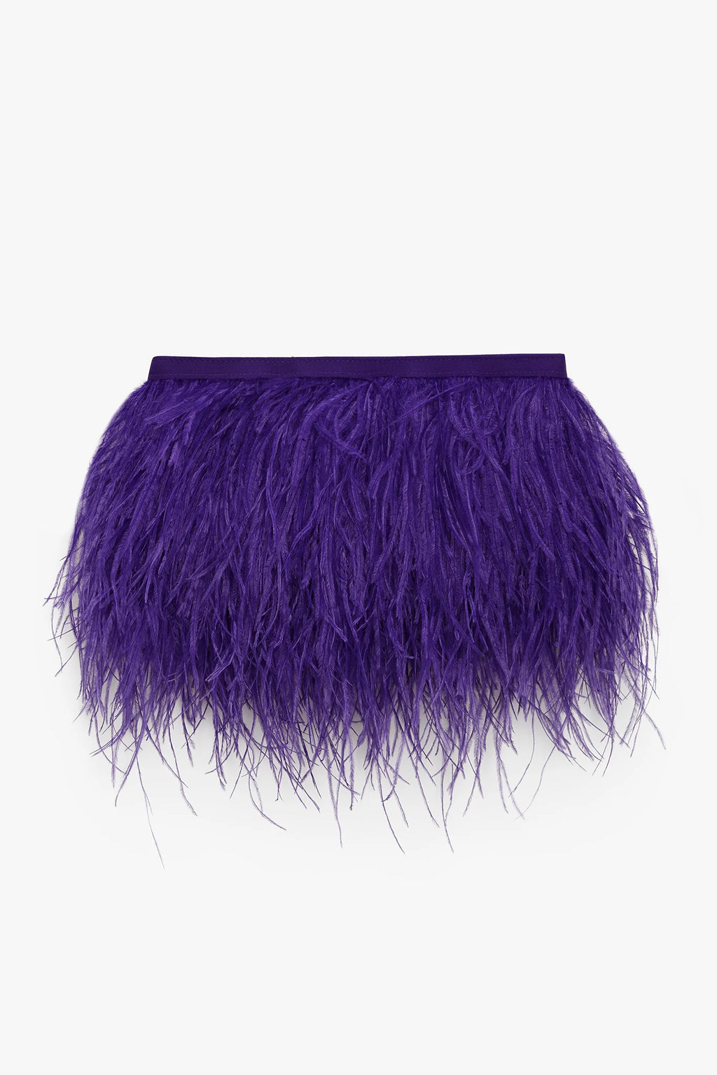 Jasper Conran "Inez" Ostrich Feather Clutch Bag in Violet