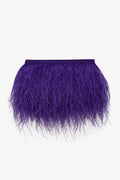 Jasper Conran "Inez" Ostrich Feather Clutch Bag in Violet