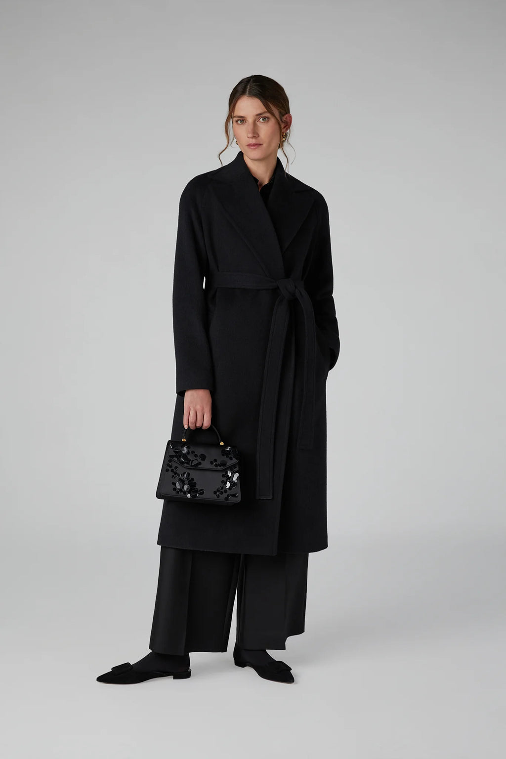 Jasper Conran "Imelda" Sequin Top Handle Bag in Black