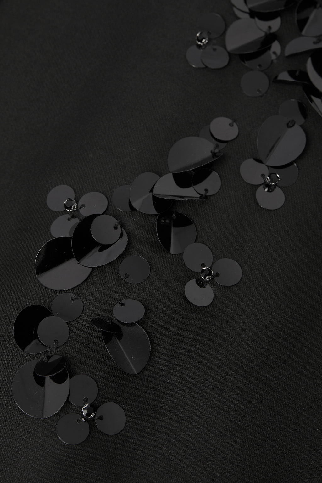 Jasper Conran "Imelda" Wool Silk Sequin Fitted Shirt in Black