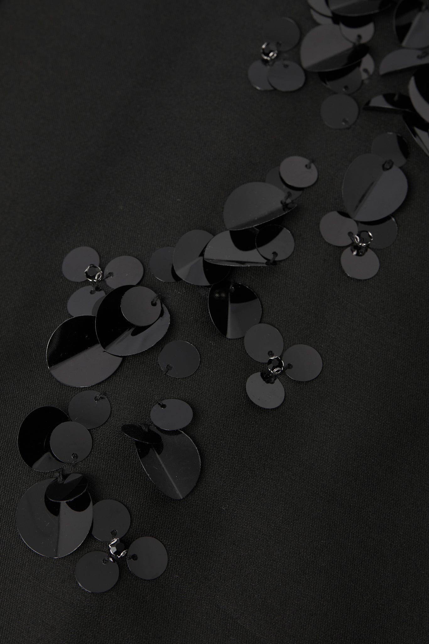 Jasper Conran "Imelda" Wool Silk Sequin Fitted Shirt in Black