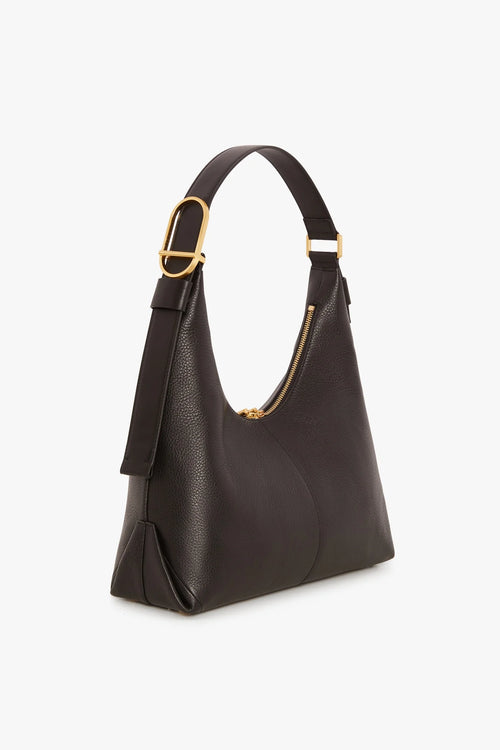 Beatrix Leather Scoop Hobo in Black