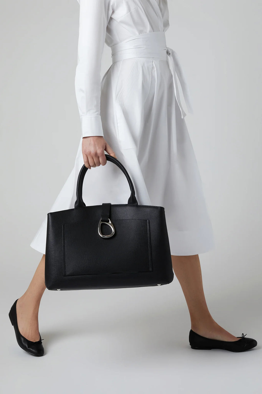Jasper Conran "Bee" Leather Tote in Black