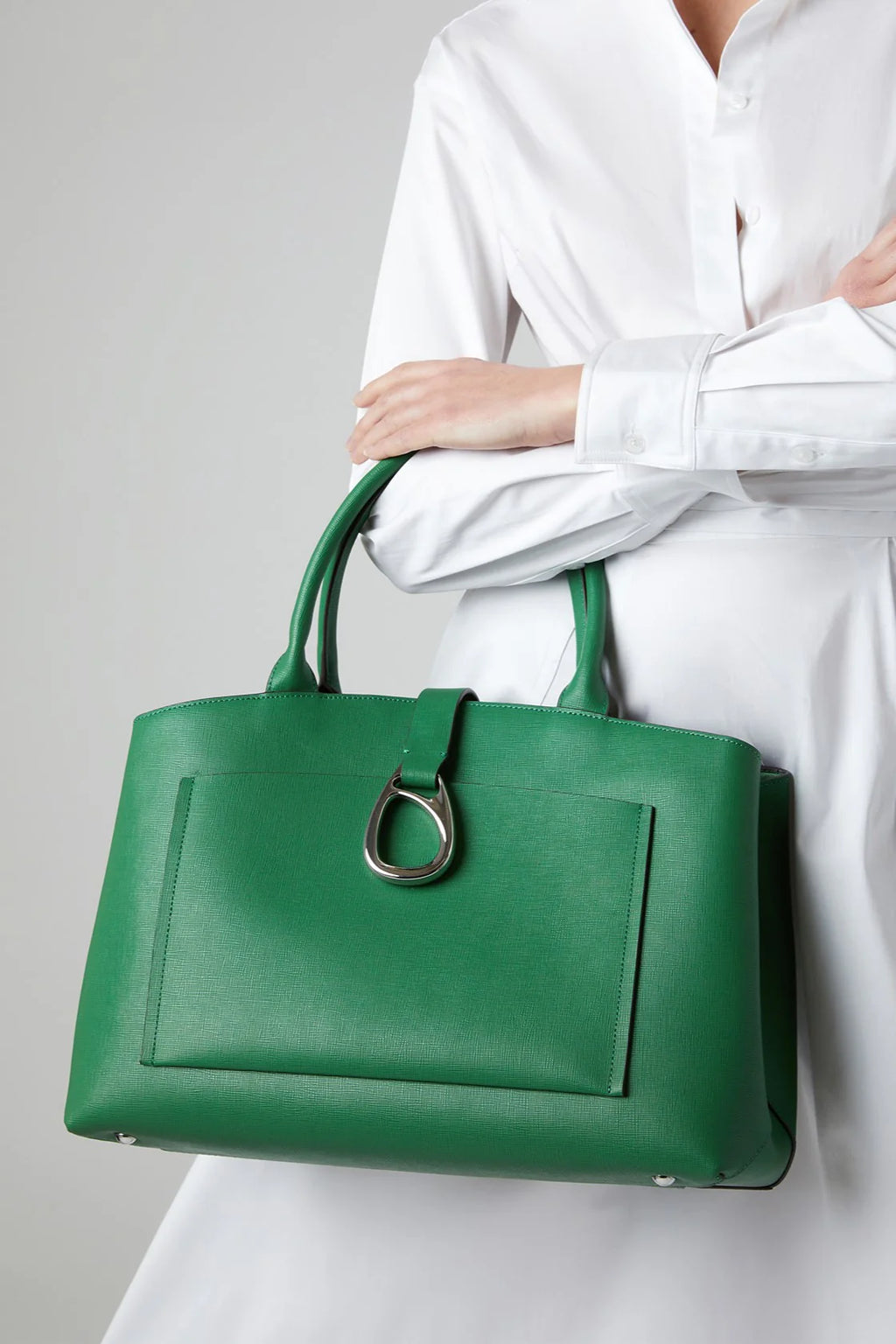 Jasper Conran "Bee" Leather Tote in Green
