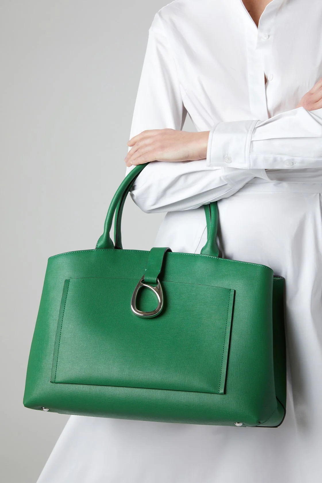 Jasper Conran "Bee" Leather Tote in Green