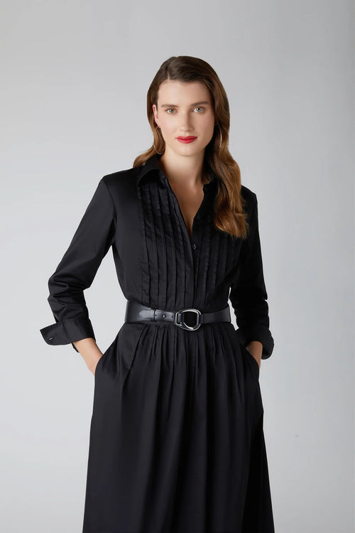 Bee Leather Belt in Black & Silver