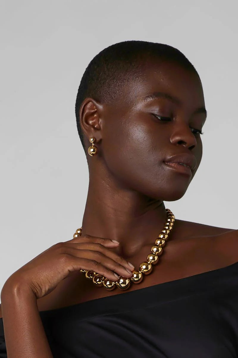 Jasper Conran "Gwendolyn" Short Ball Earrings in Gold