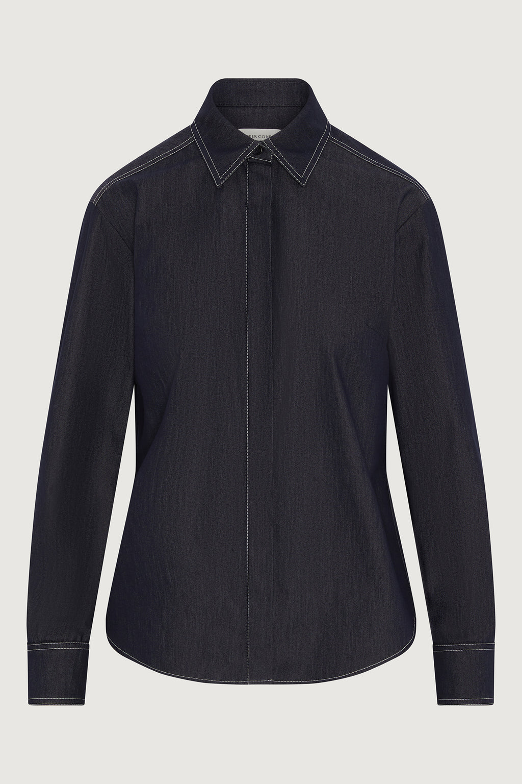 Faye Denim Button Through Shirt in Blue
