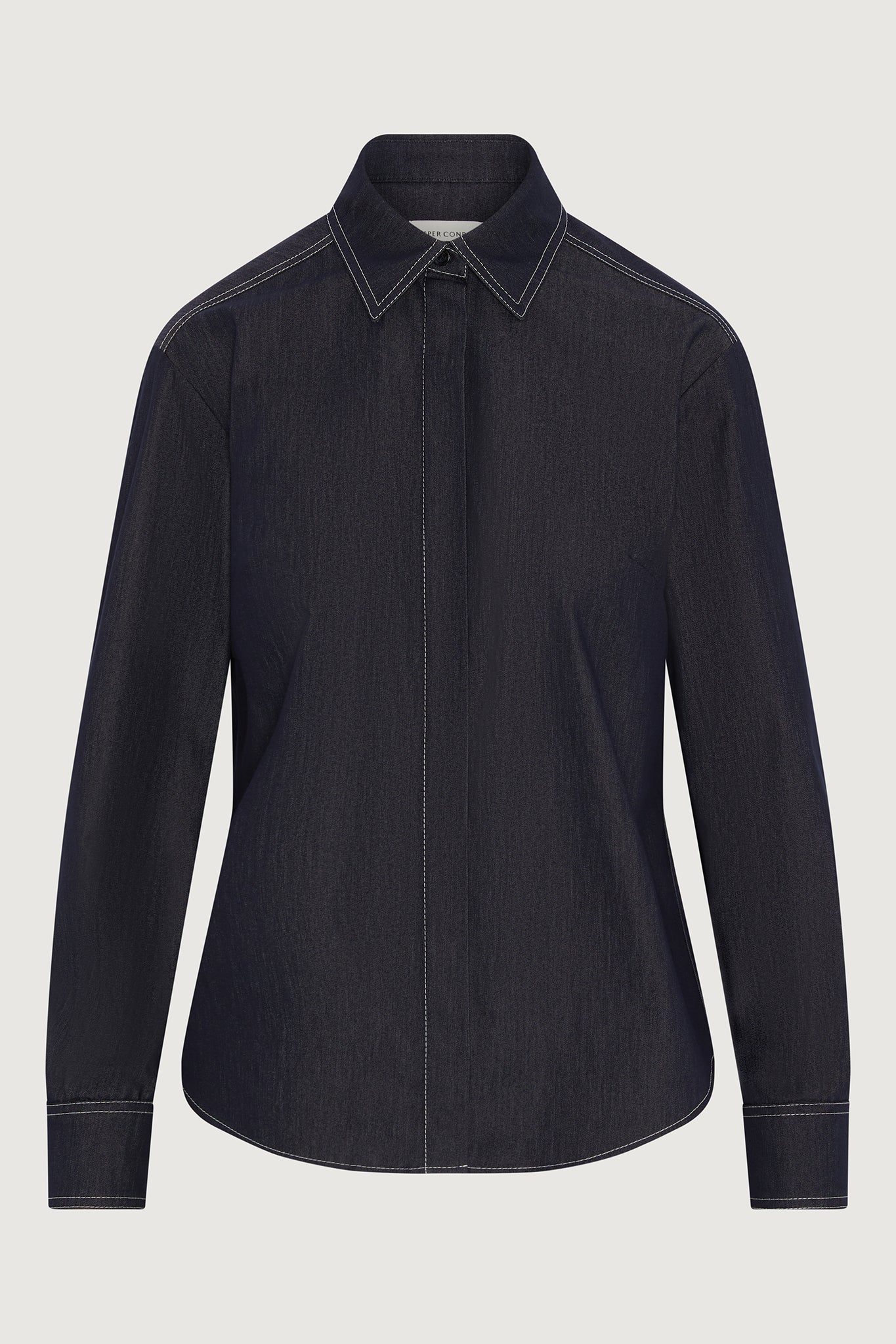 Jasper Conran "Faye" Denim Button Through Shirt in Blue