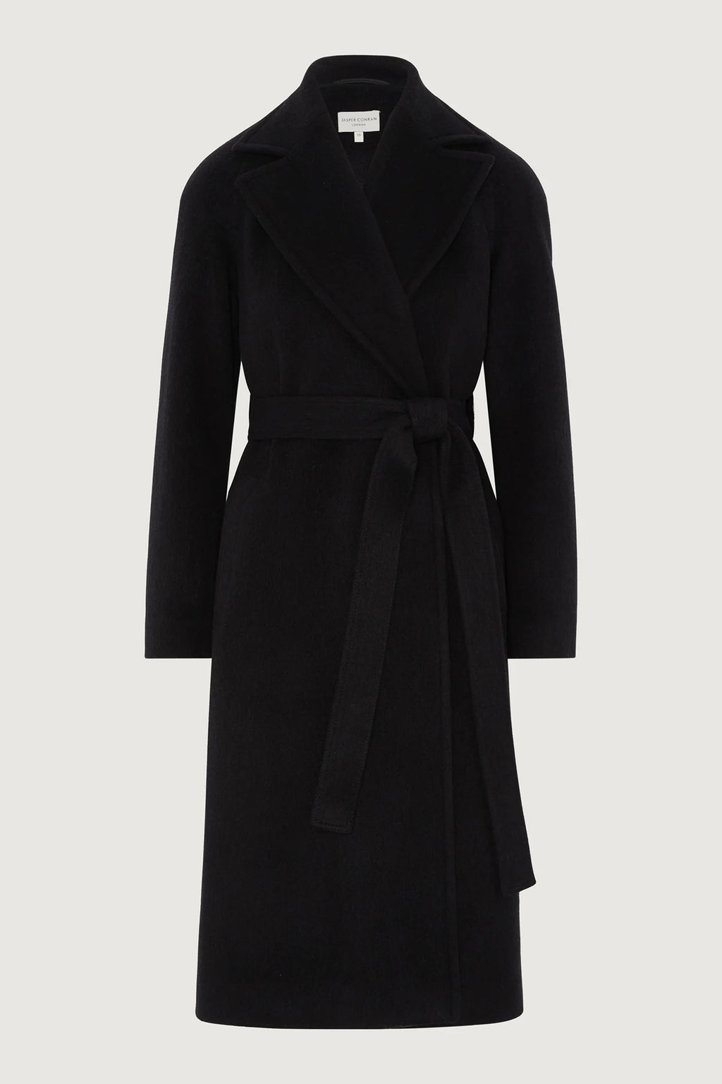 Jasper Conran "Geraldine" Wool Blend Long Coat in Black