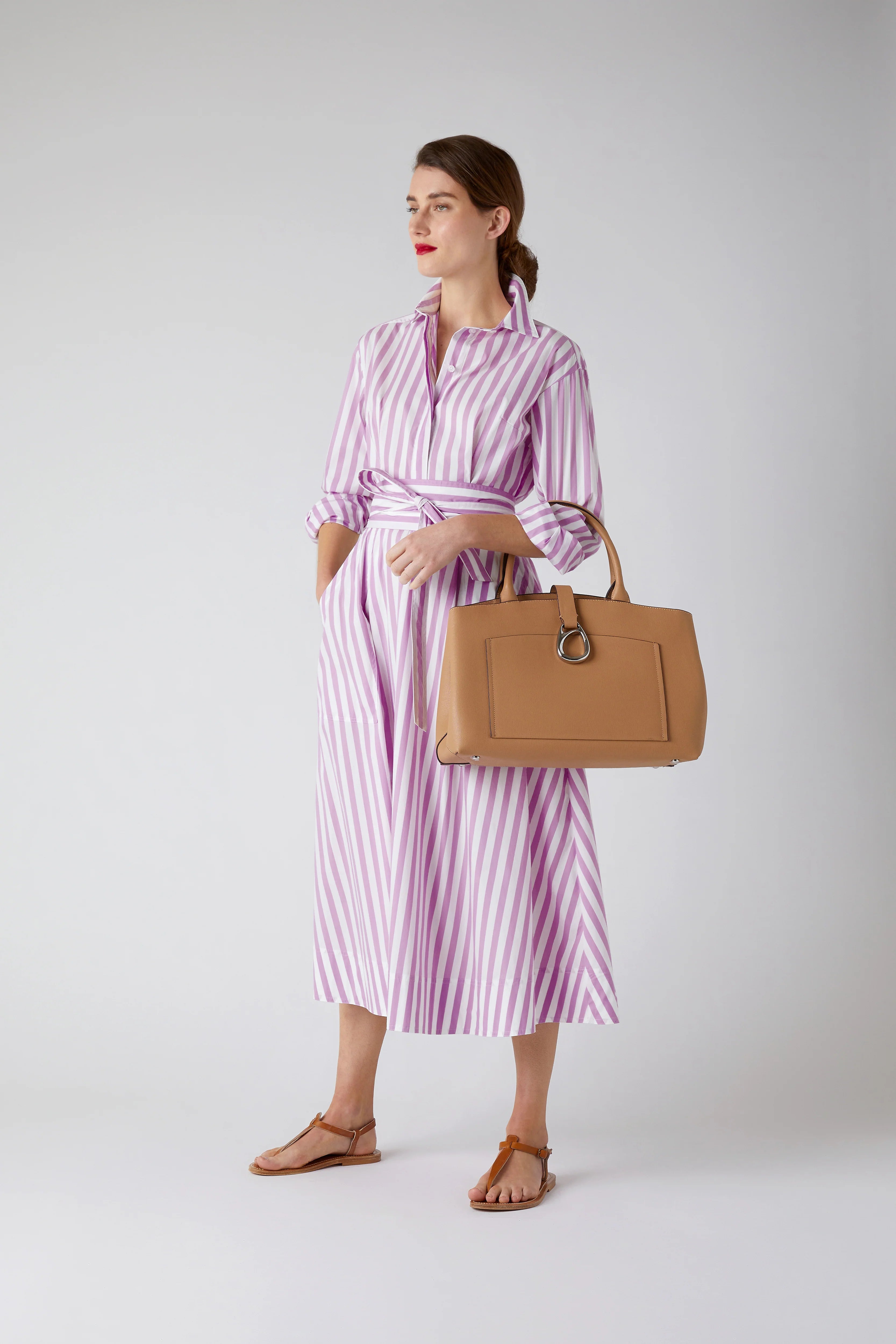 Jasper Conran "Bee" Leather Tote in Camel