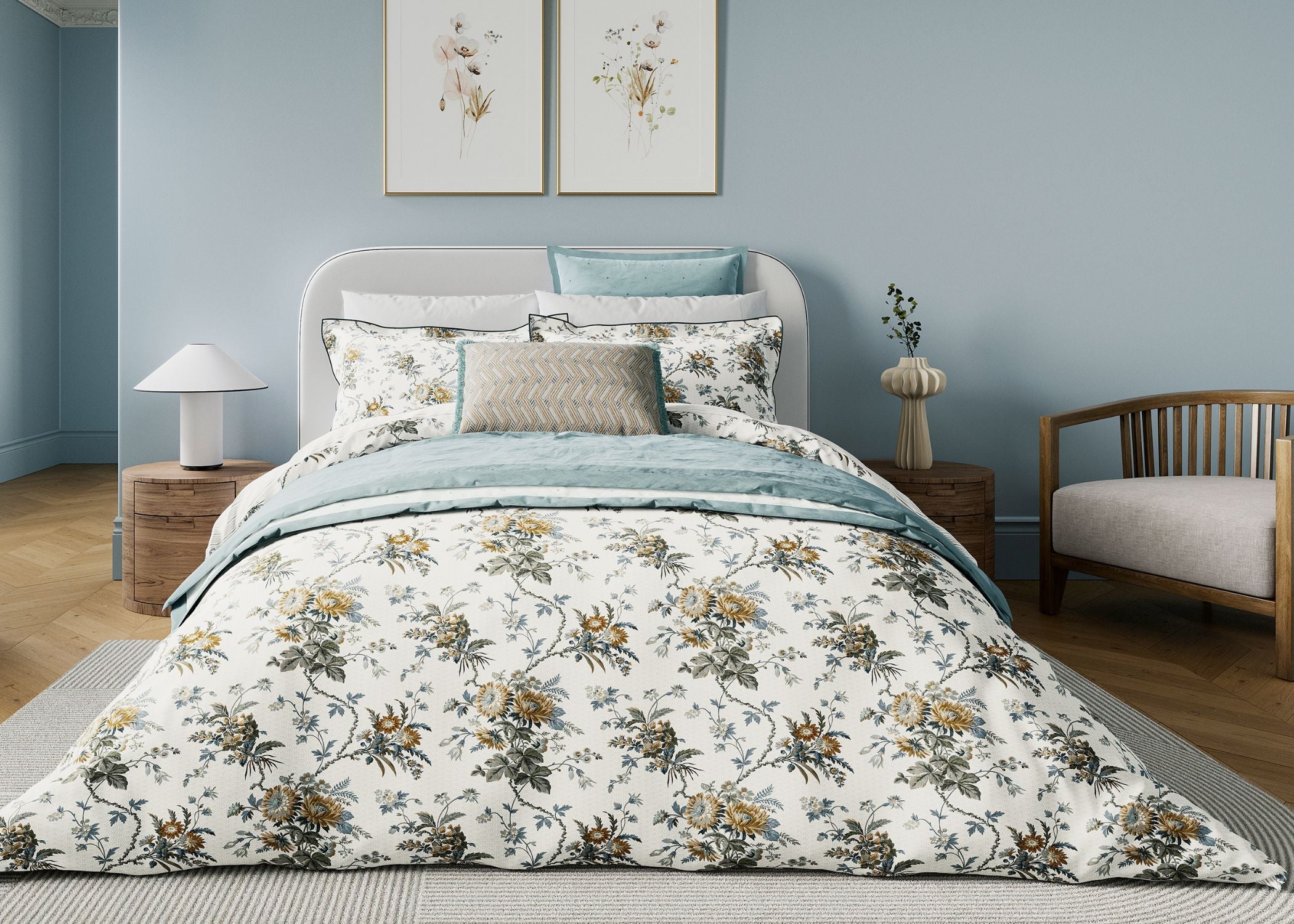 Bedeck of Belfast "Sybill" Duvet Cover Set in Duck Egg