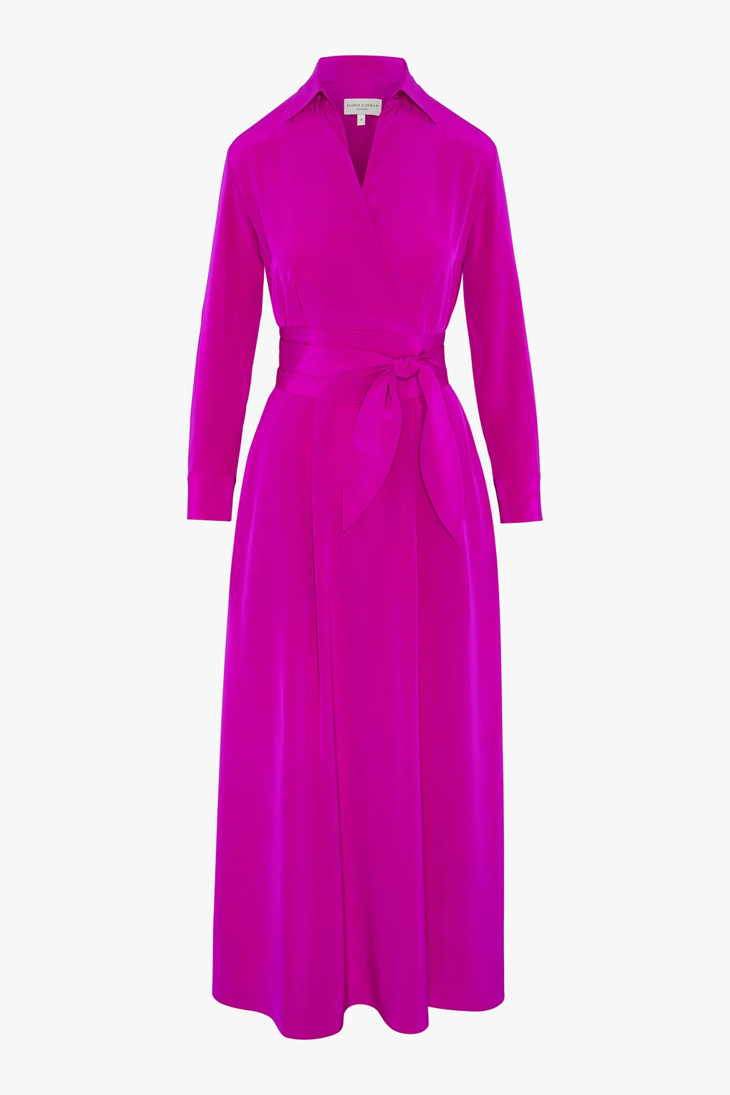 Jasper Conran "Celia" Maxi Silk Wrap Dress in Pink