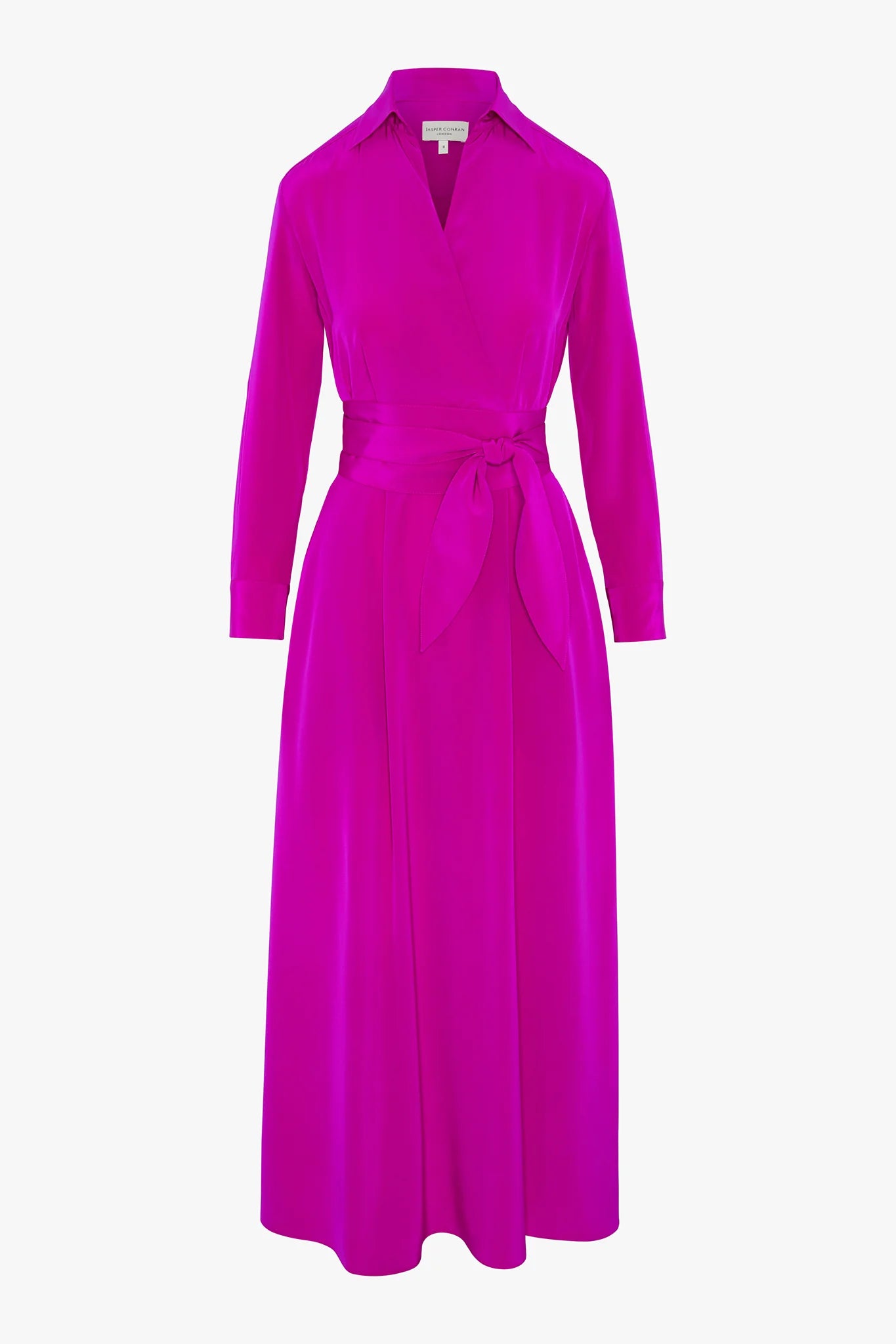 Jasper Conran "Celia" Maxi Silk Wrap Dress in Pink