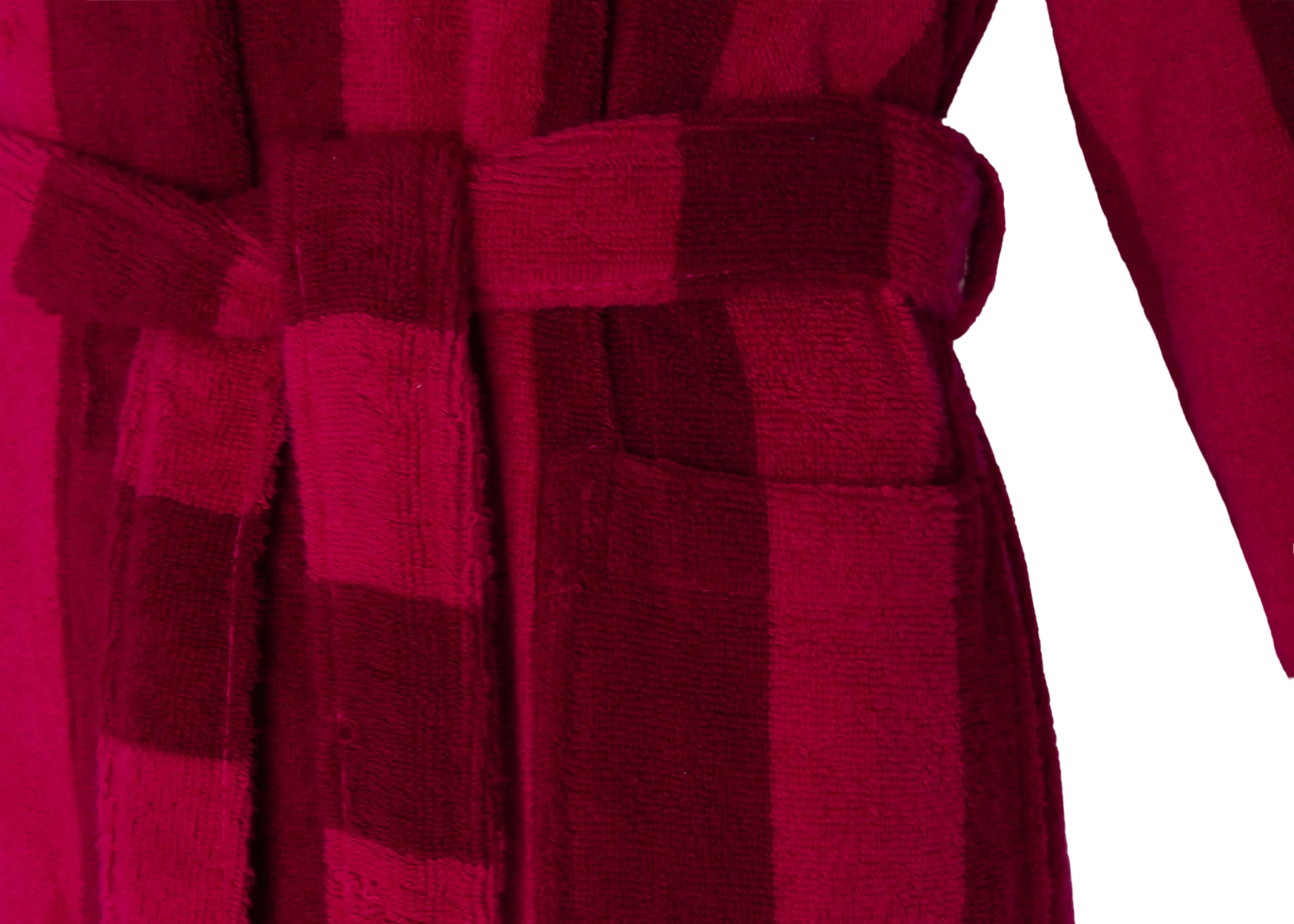 Jasper Conran "Stripe Hooded Robe" in Burgundy