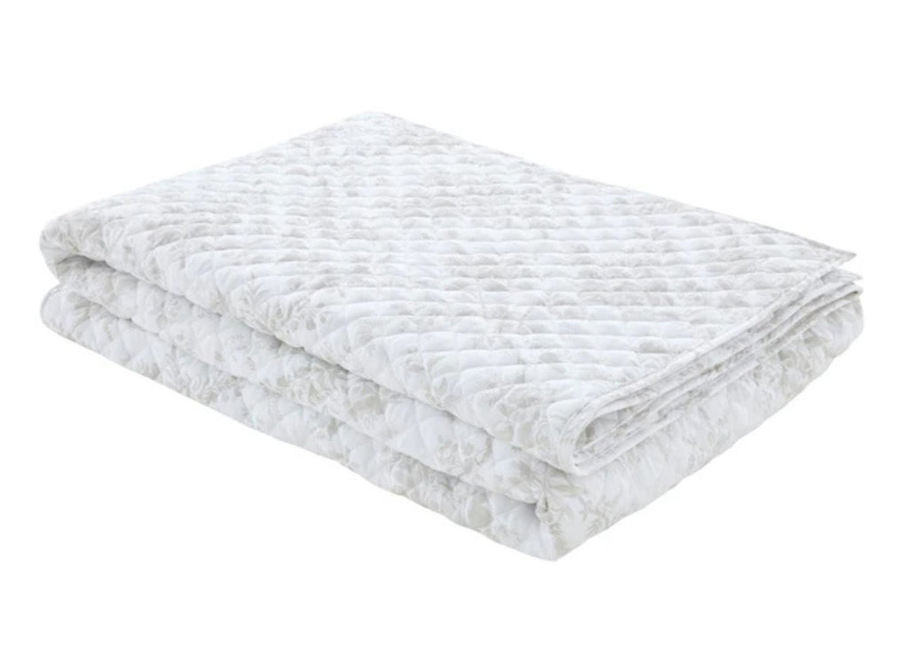 Laura Ashley "Walled Garden" Quilted Bedspread in Dove Grey