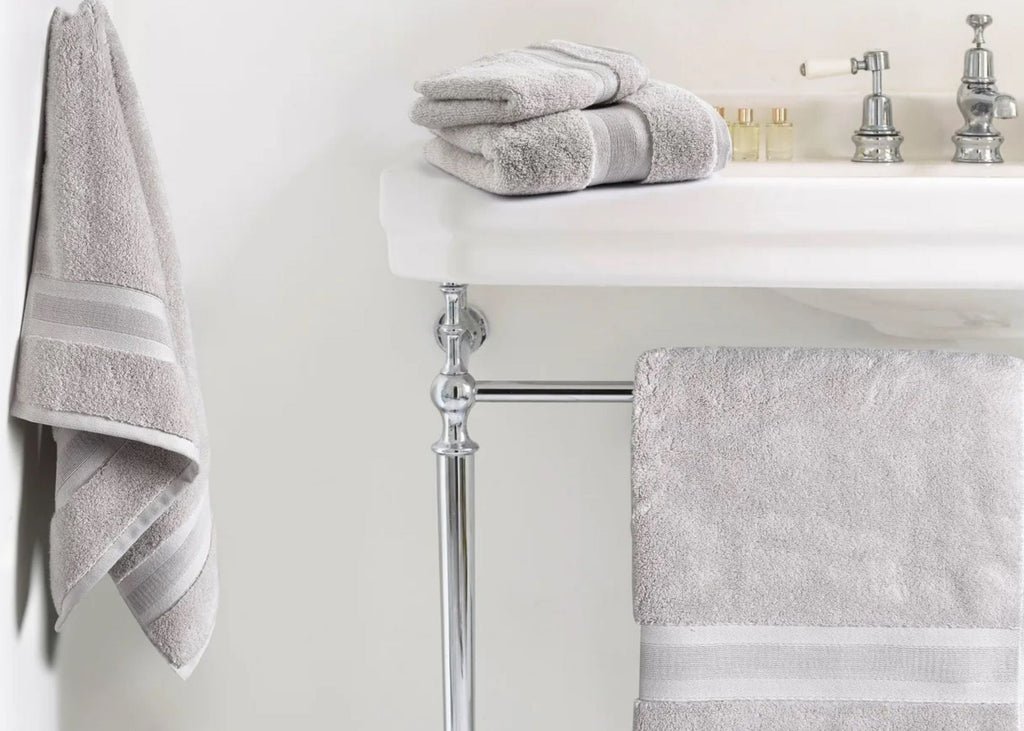 Jasper Conran "Zero Twist Cotton" Bath Towels Collection in Pearl Grey