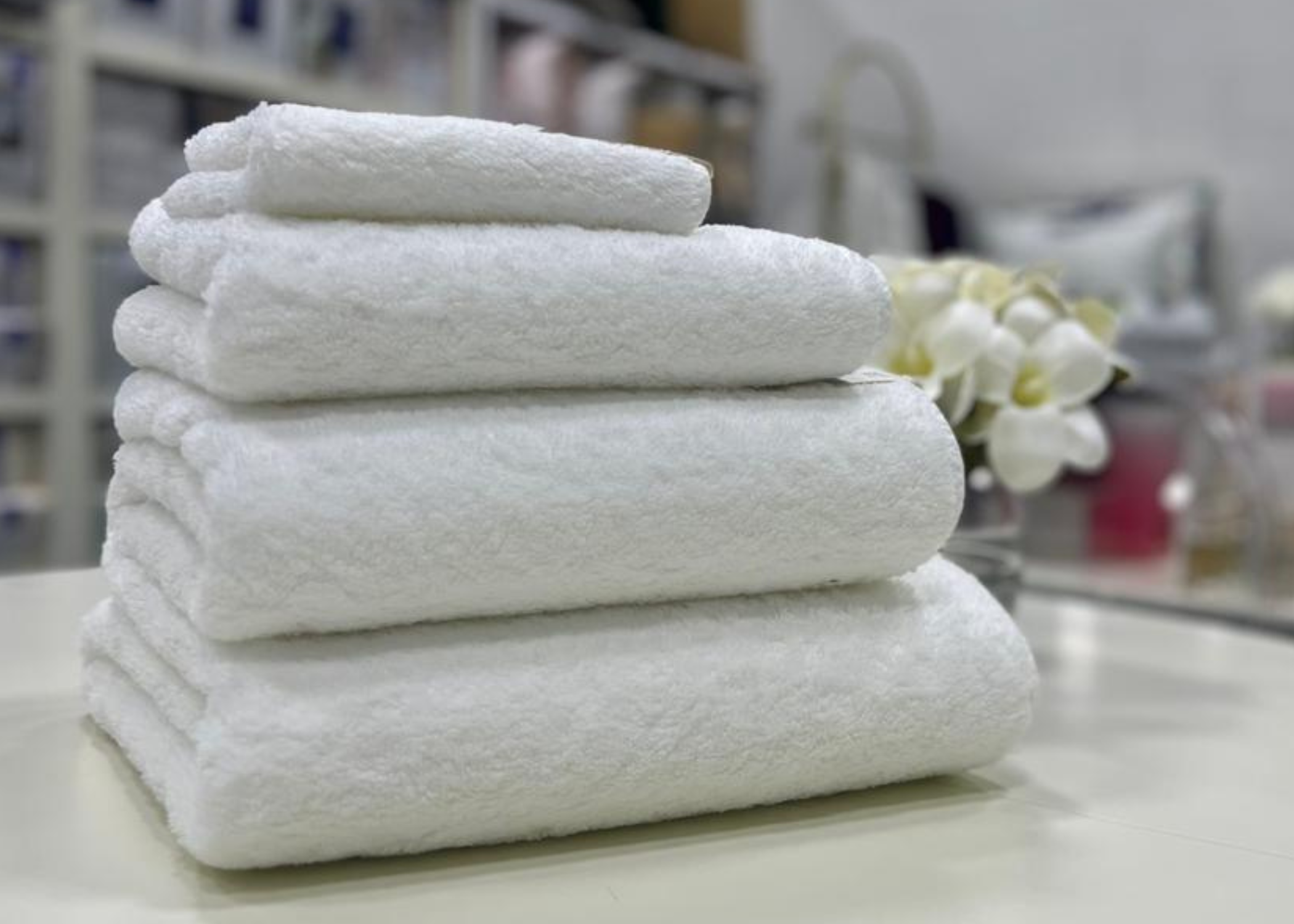 Linen Obsession "Ritual" Bath Towels Collection in White